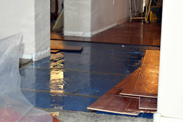 Professional Water Extraction technician working in Flanders, NY